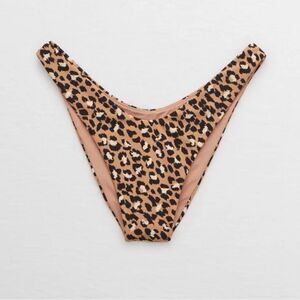 NEW Aerie Leopard Print High Cut Cheekier Plus Swim Bottoms XL